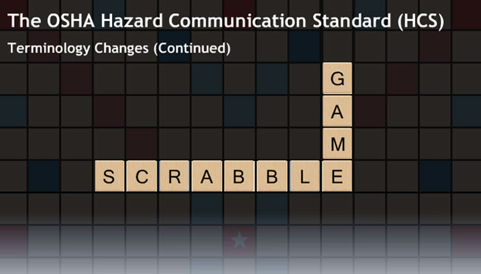 Instructional Design example of Hazard Communication Scrabble game